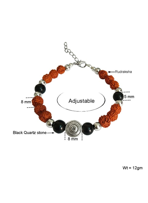 Stylish Black Quartz Rudraksha  Bracelet